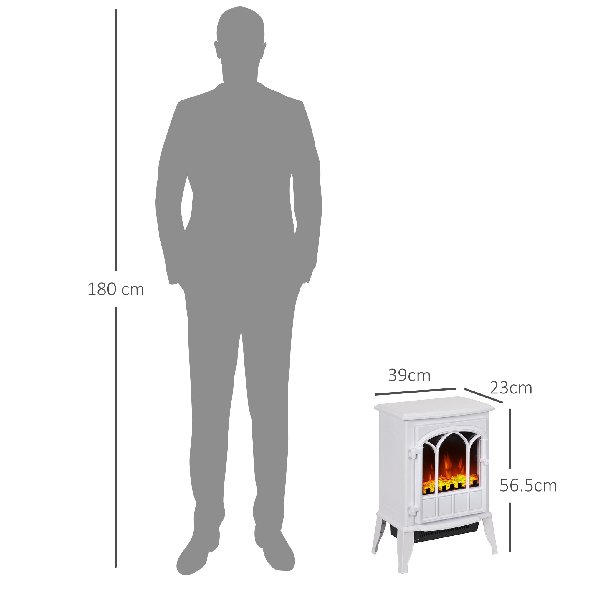 Freestanding Electric Fireplace with Flame Effect Living Room