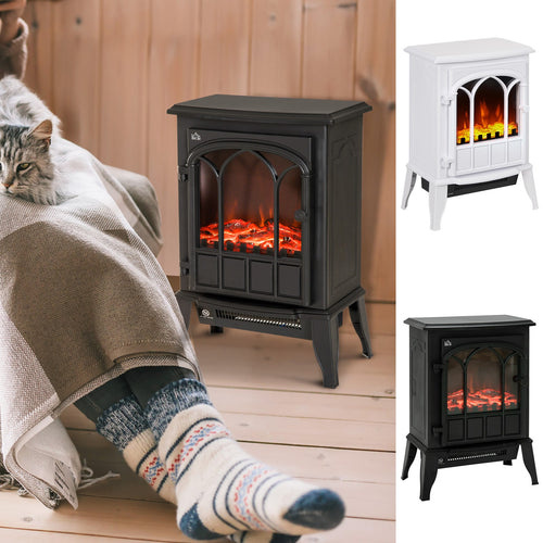 Freestanding Electric Fireplace with Flame Effect Living Room